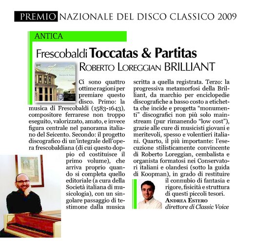 Premio disco classico 2009, Loreggian